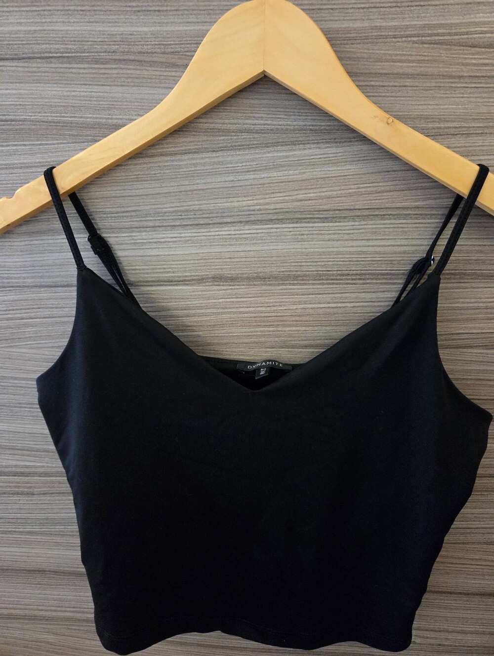 2/$15 - Dynamite Black V-Neck Spaghetti Strap Crop Top